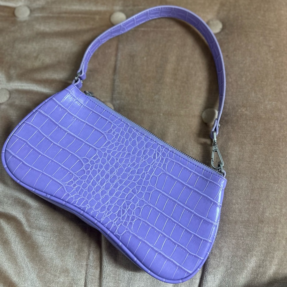 JW PEI Purple Crocodile-Embossed Shoulder Bag